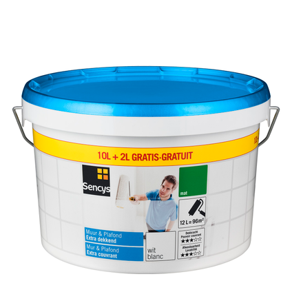 Sencys verf Muur & Plafond Extra dekkend 12 liter