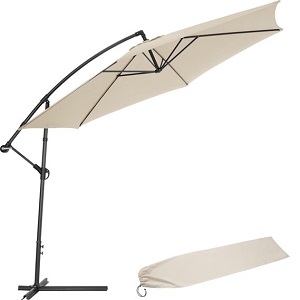 Tectake Aluminium zweefparasol 350 cm beige