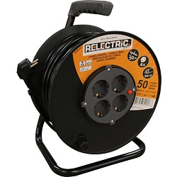 Relectric Kabelhaspel – 50m - 4 stopcontacten