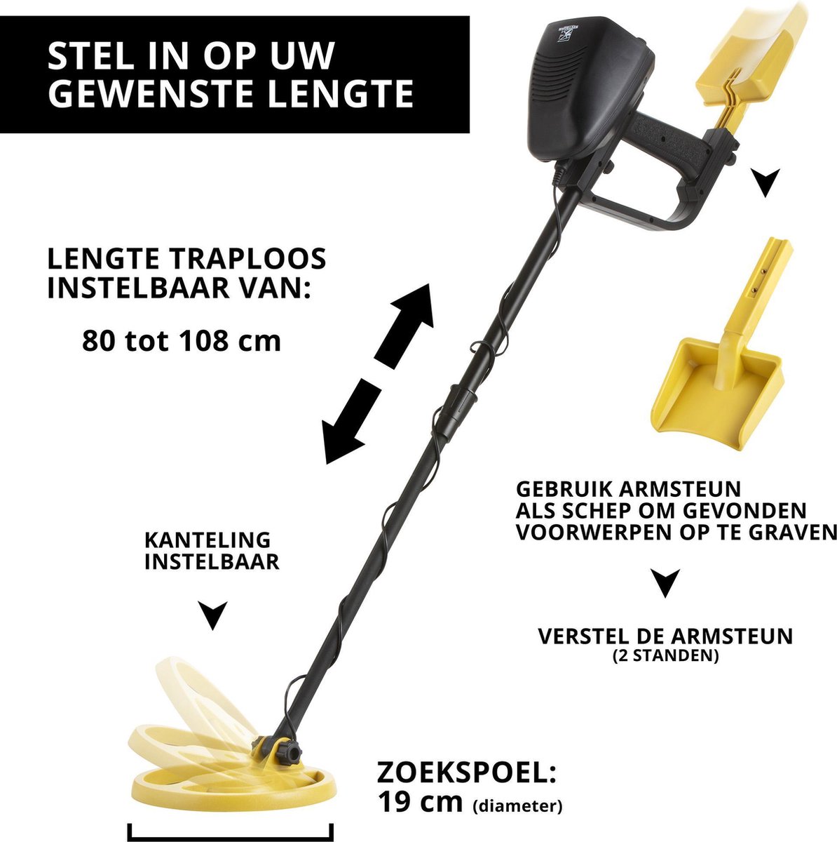 Stevig en ergonomisch metaaldetector