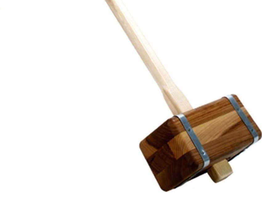 Houten hamer metalen banden Houten hamer metalen banden