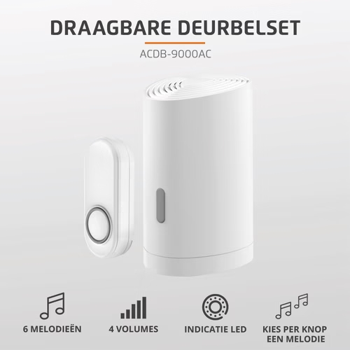 KlikAanKlikUit-ACDB-9000AC-Draadloze-deurbel-Mobiele-Gong