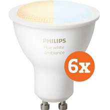 Philips Hue White Ambiance GU10 6-pack